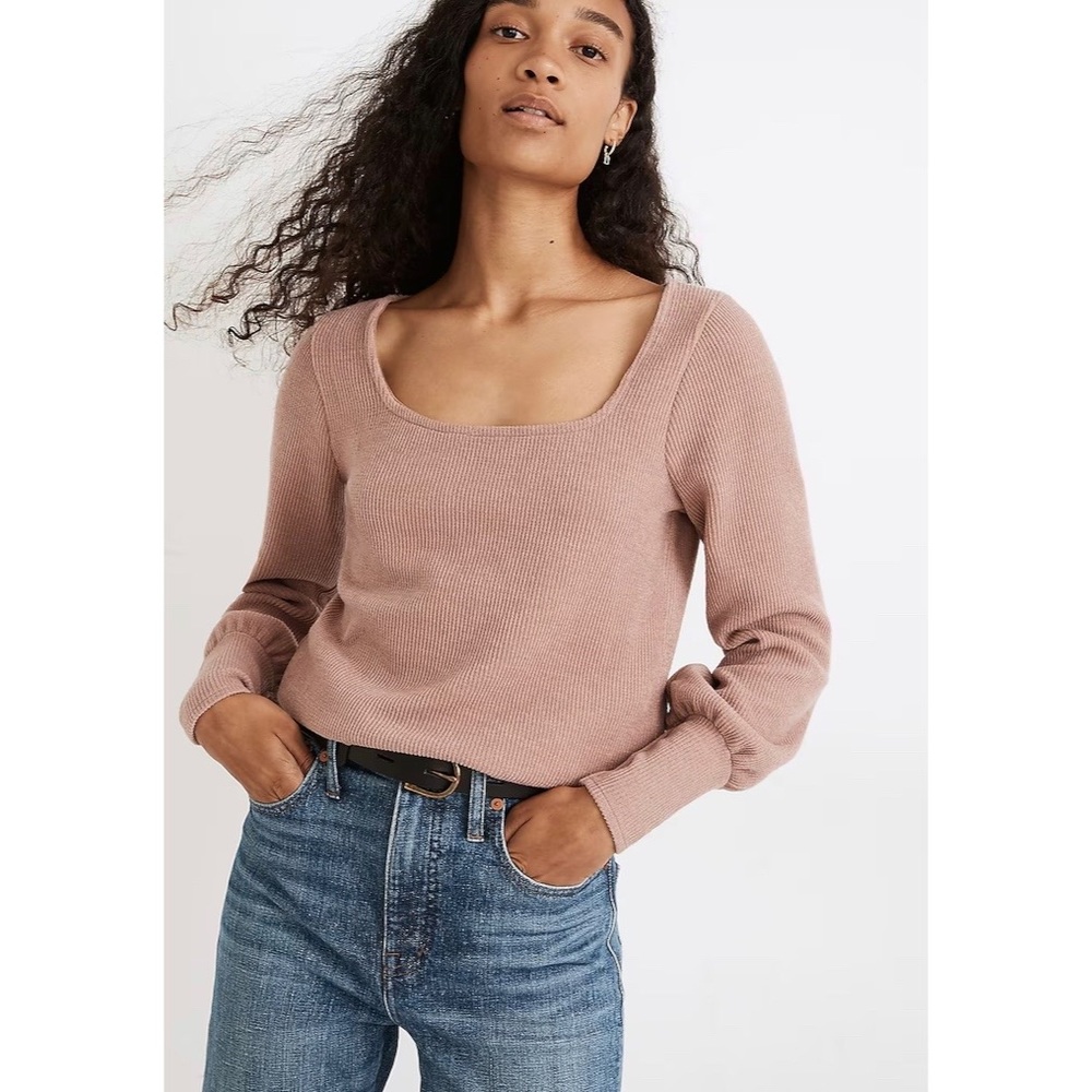 Madewell Ottoman Rib Square Neck Top